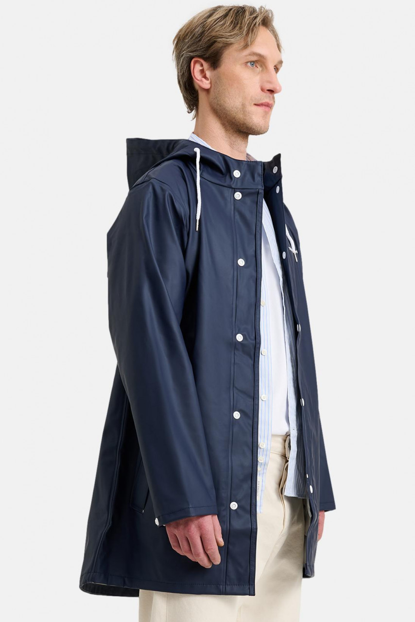 Regenjacke blau  - Model - Seitenansicht