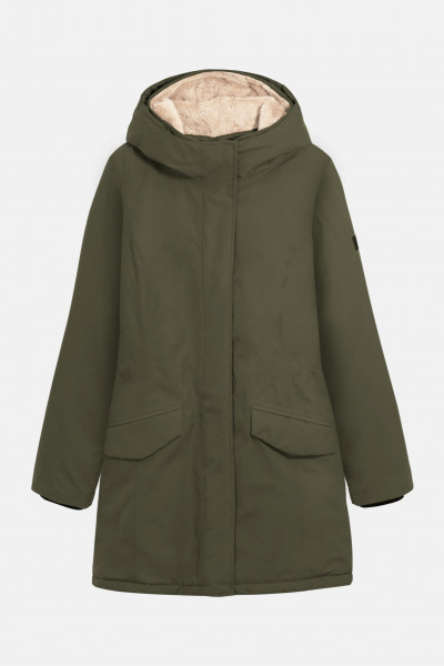 Aigle Winterjacke Damen Oliv Grün Regenjacke Parka Daunenjacke
