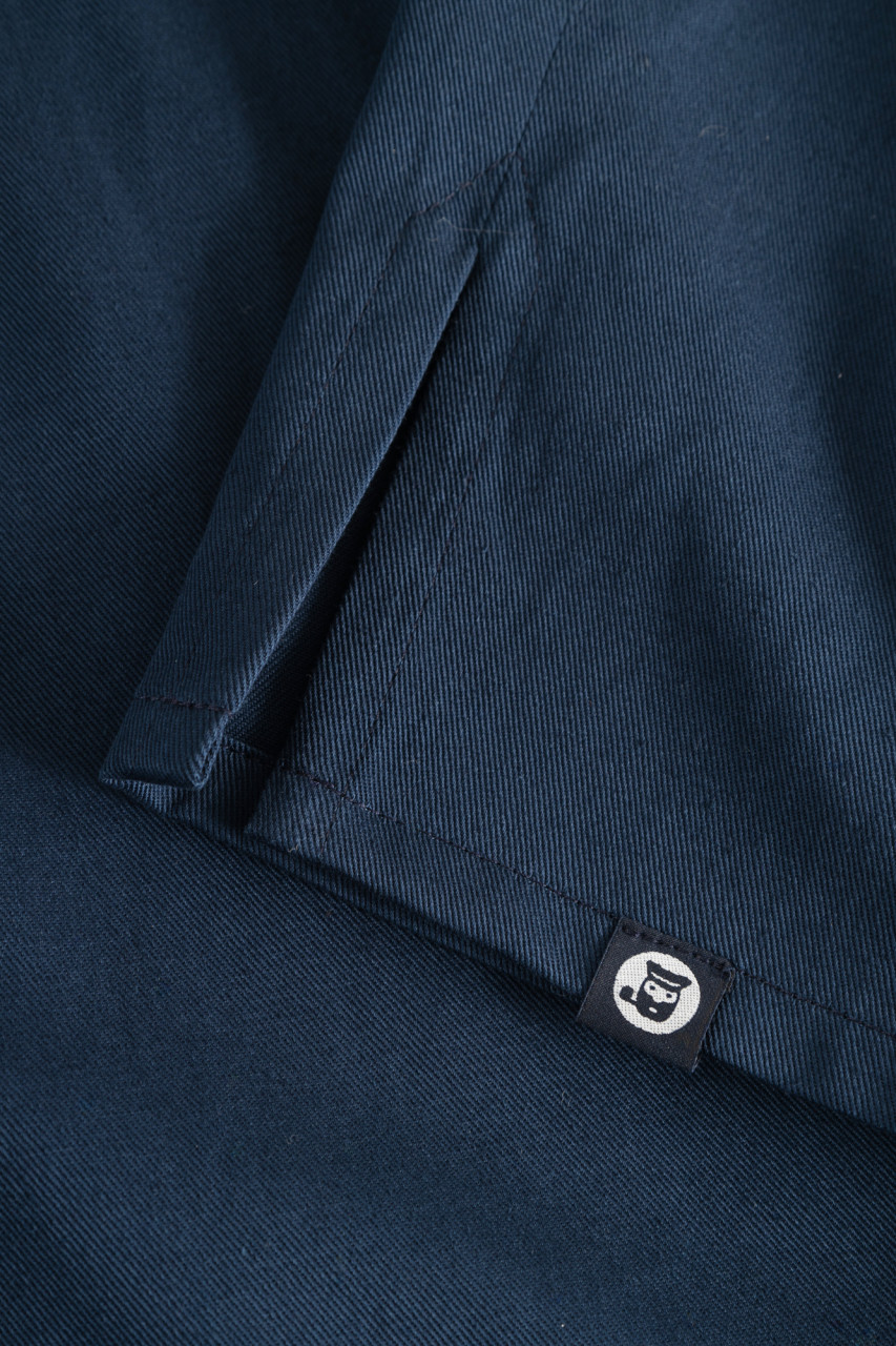 Hanseheld Stehkragen-Hemd Herren Navy-Blau Baumwolle GOTS Organic