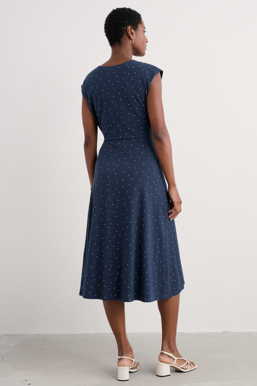 Seasalt Kleid Fettling Damen Blau Weiß Punkte Dotty Maritim