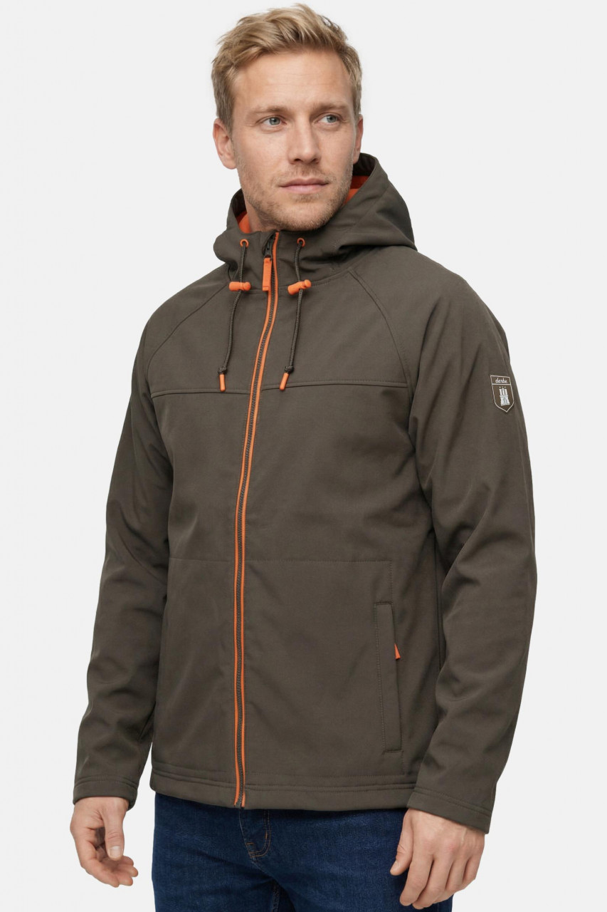Derbe Übergangsjacke Isleby Herren Braun Orange Softshell