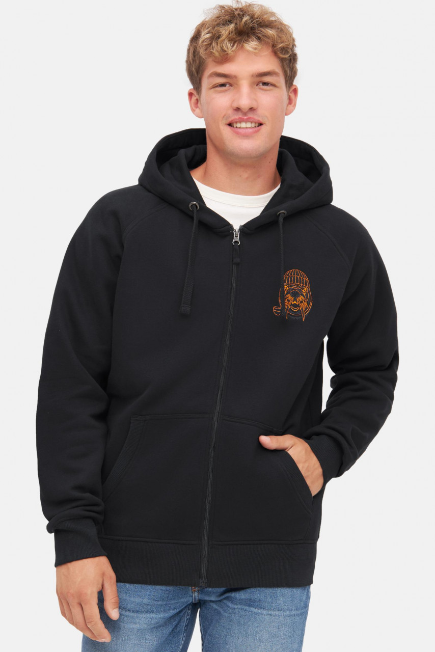 Derbe Sweatjacke Walross Herren Schwarz Zip Hoodie