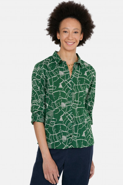 Seasalt Cornwall Larissa Shirt Field View Damen Bluse Grün Evergreen