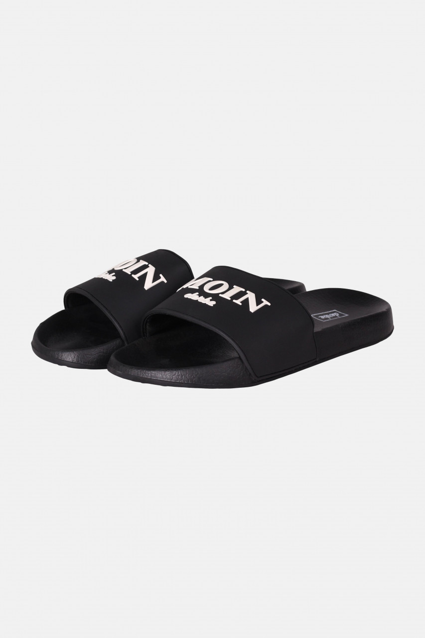 Derbe Buddellette Moin Schlappen Latschen Schwarz Offwhite