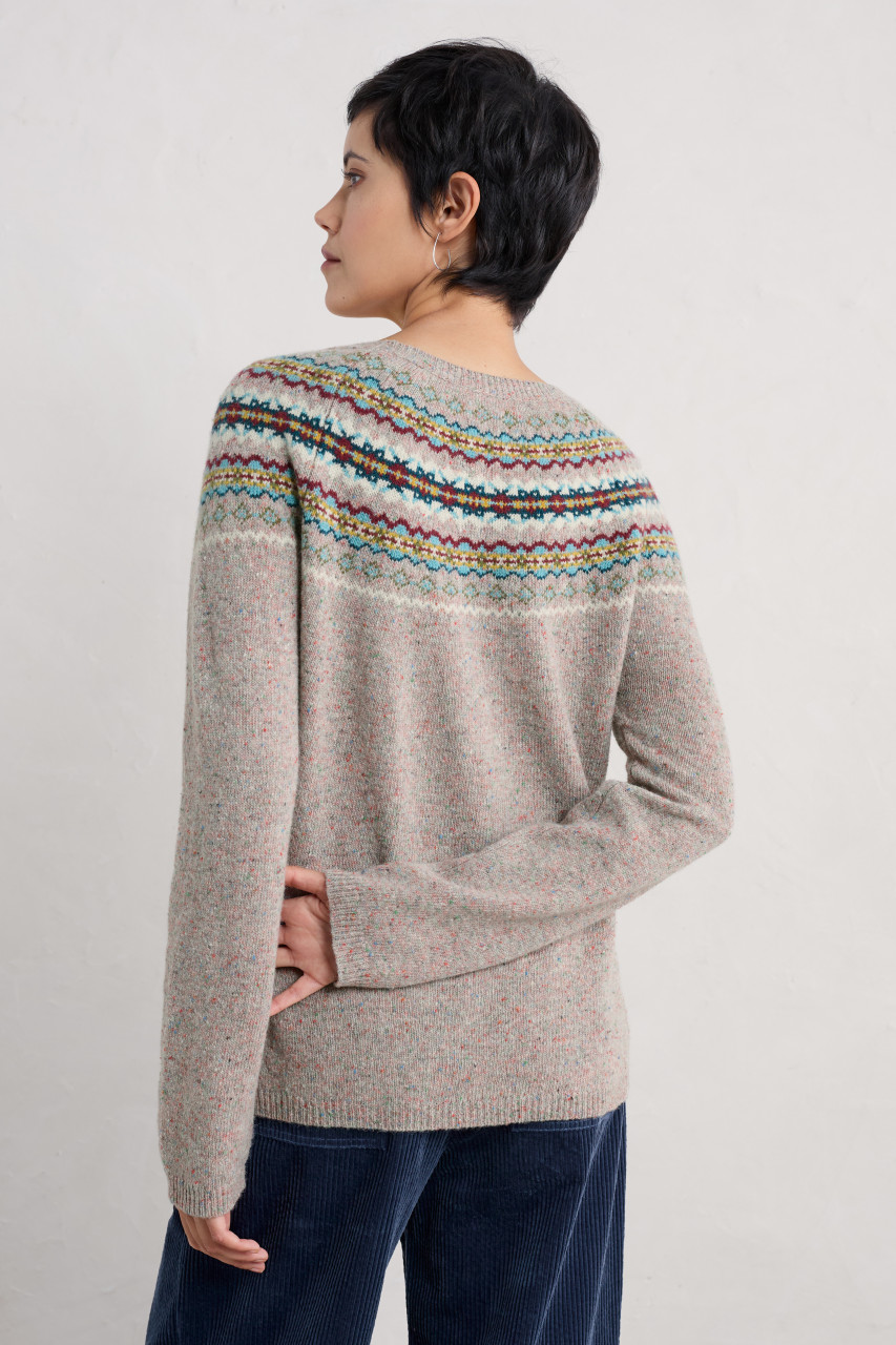 Seasalt Cornwall Pullover Seas Edge Damen Beige Rosa Türkis Fairisle