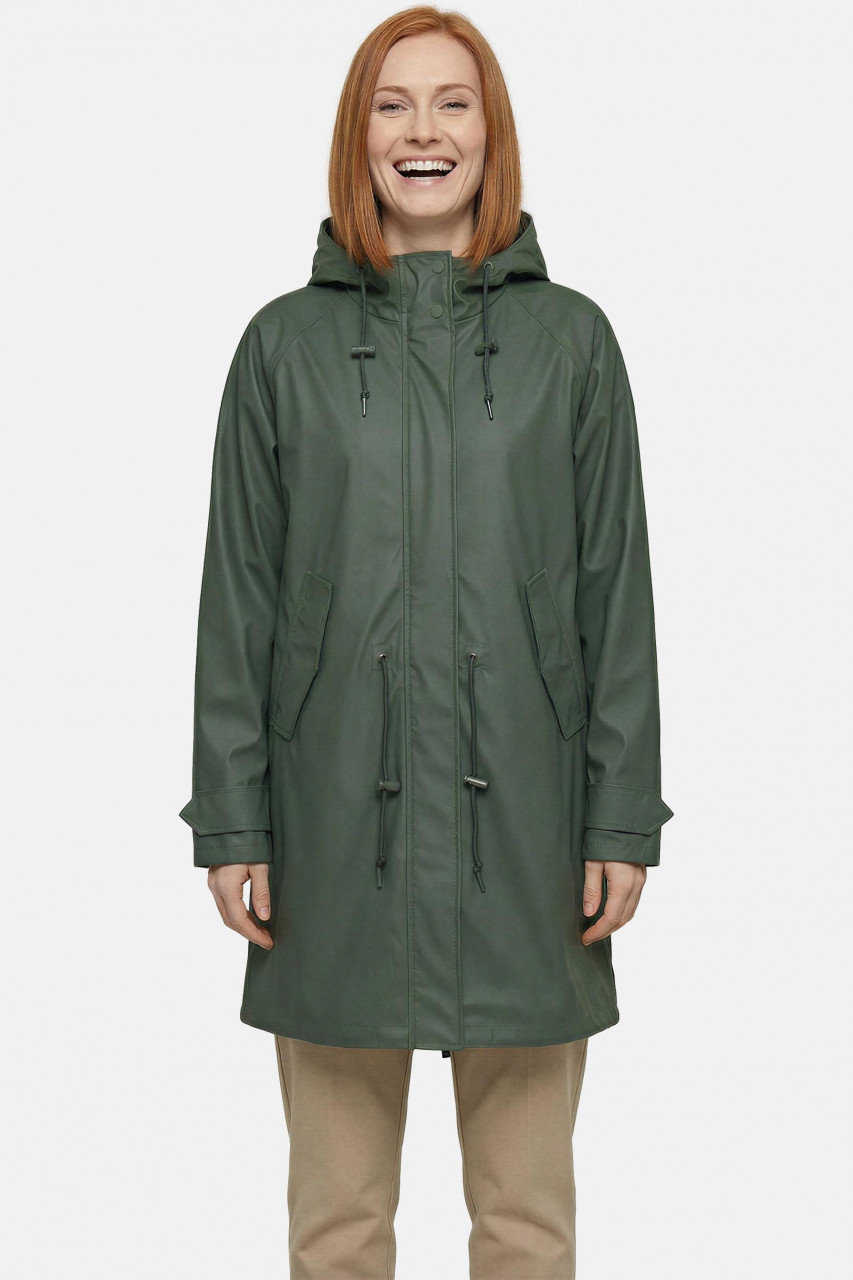 Regenjacke Oliv Grün Traveby von derbe - Model-Foto
