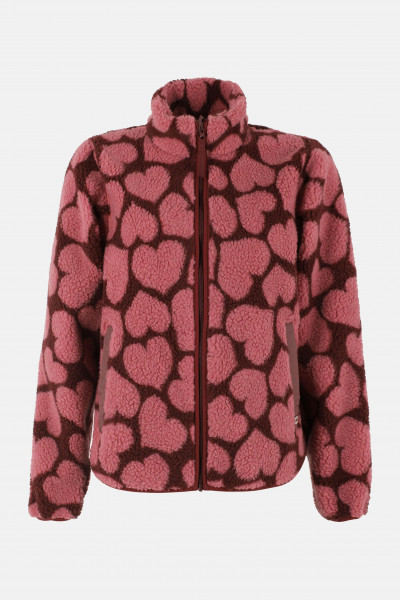 Danefae Danelabrador Fleecejacke Rot Rosa Herzen