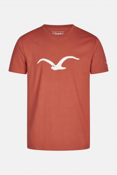 Cleptomanicx Herren T-Shirt Möwe Red Clay Rot Terrakotta Baumwolle Nachhaltig