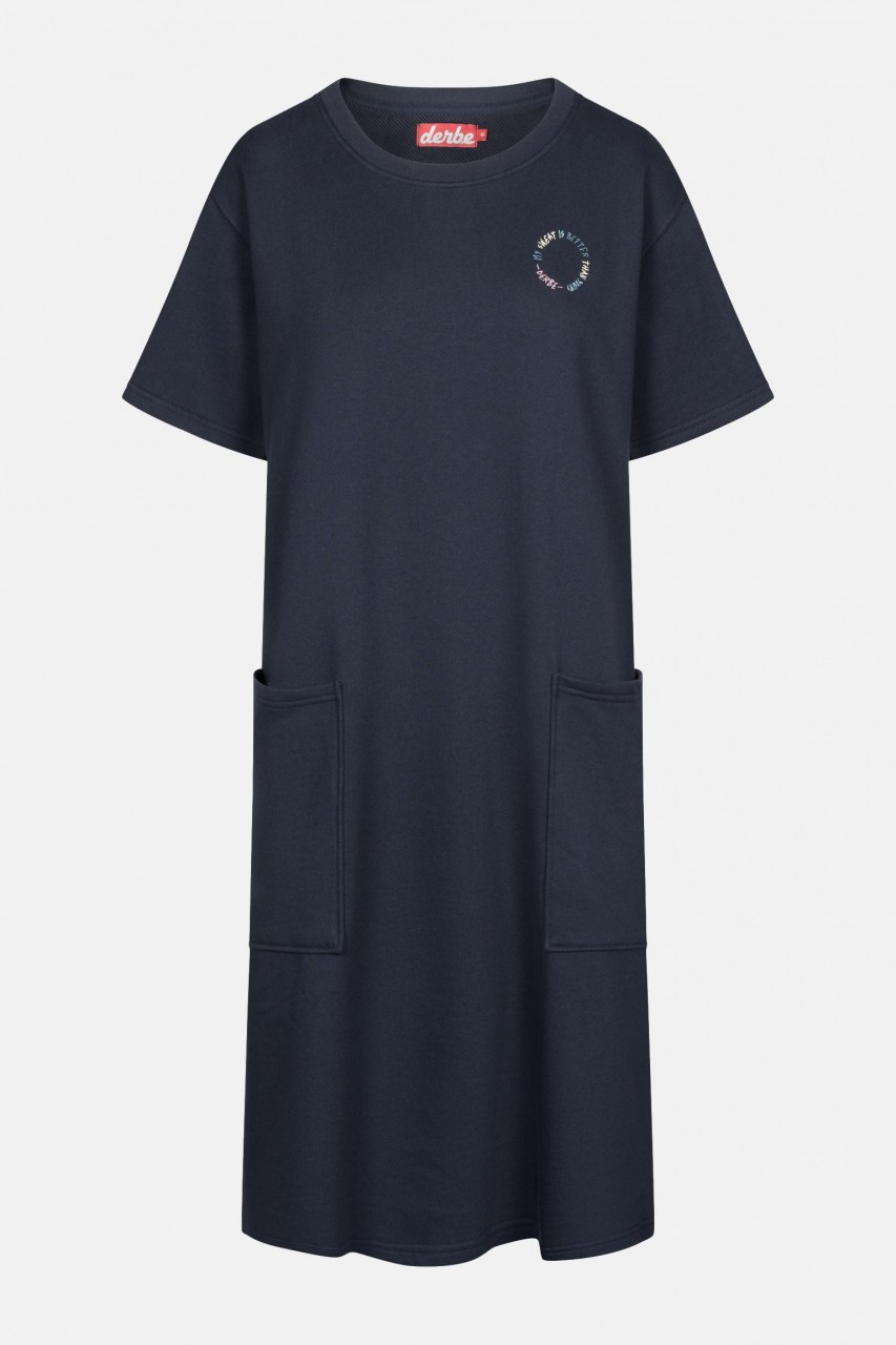Derbe Dress Sweat Damen Pulloverkleid Navy Dunkelblau