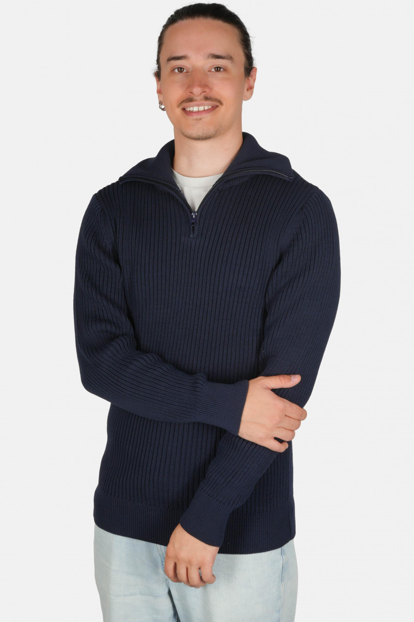 Hanseheld Troyer Baumwolle Blau GOTS Herren Troyer-Pullover Bio