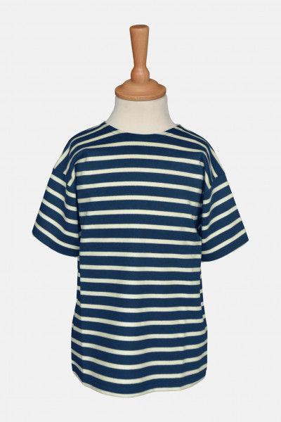Bretonisches Kinder T-Shirt -  blau/ecrugestreift