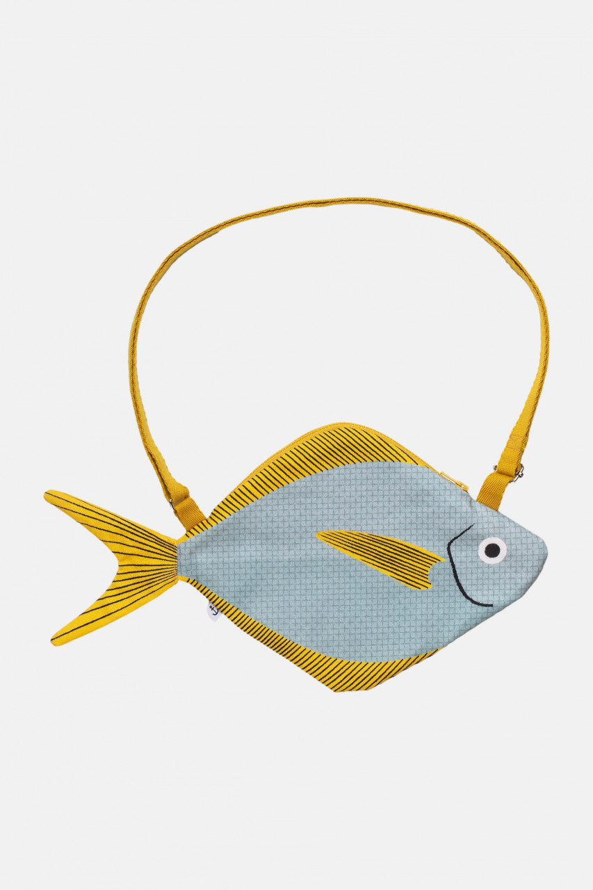 Don Fisher Bauchtasche Pompano Hellblau Gelb Fisch Wasserabweisend