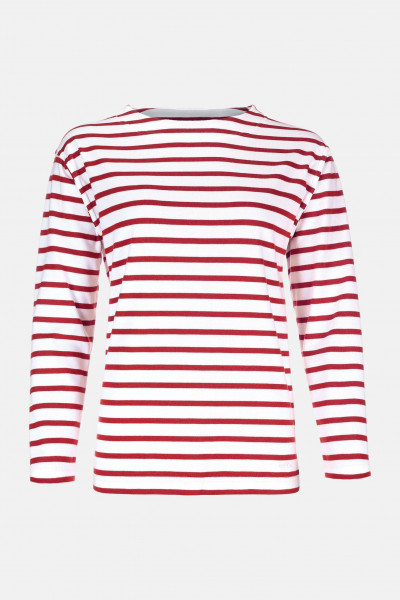 Streifenshirt Langarm Rot für Damen von modAS