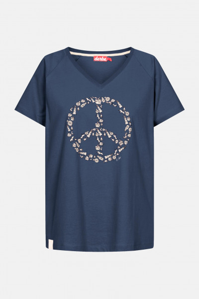 Derbe Peace Damen T-Shirt Dunkelblau Navy Leuchtturm Derbe Peace Damen T-Shirt Dunkelblau Navy Leuchtturm