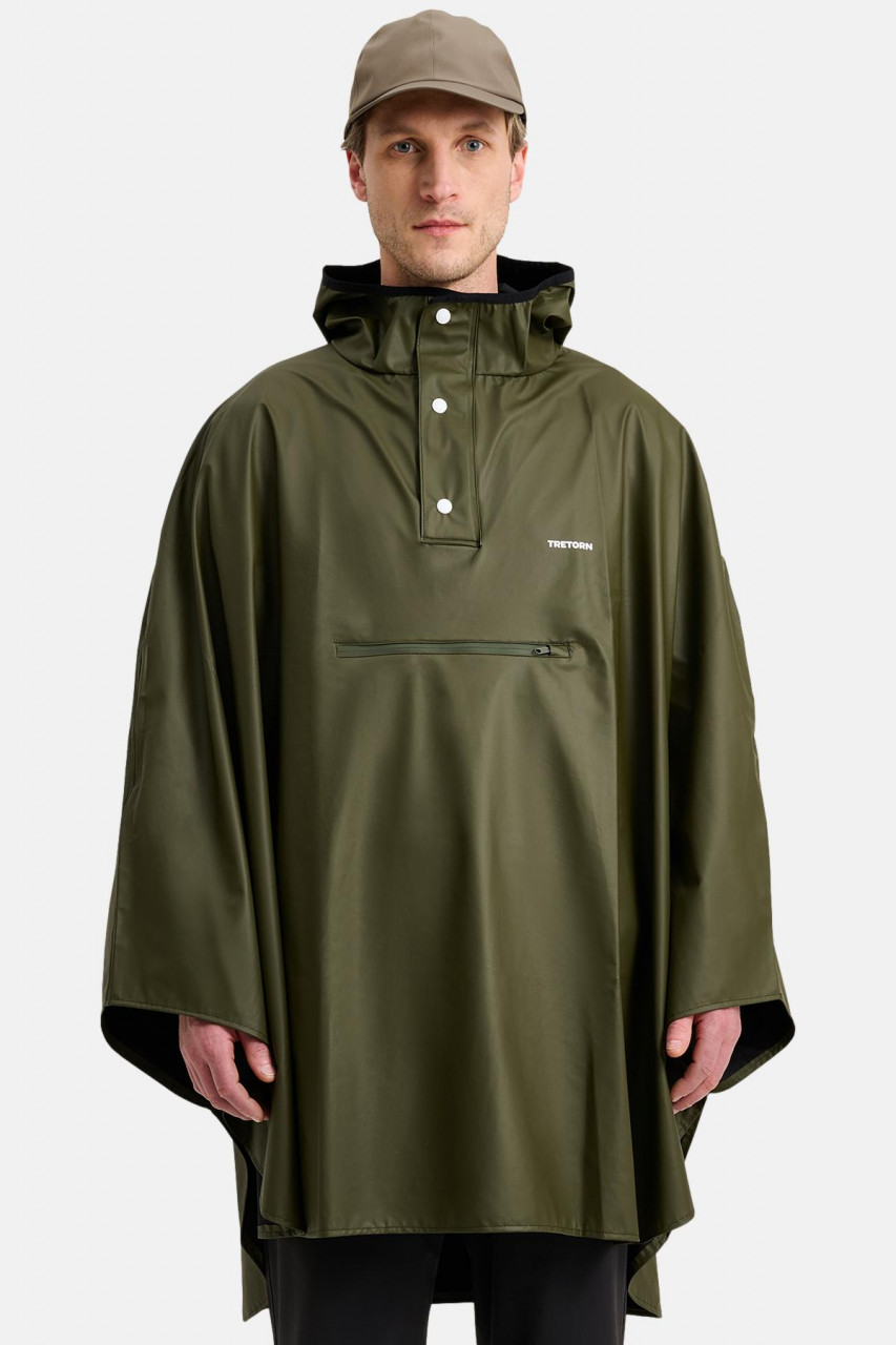 Regenponcho Oliv Grün PU Light von Tretorn - Mann