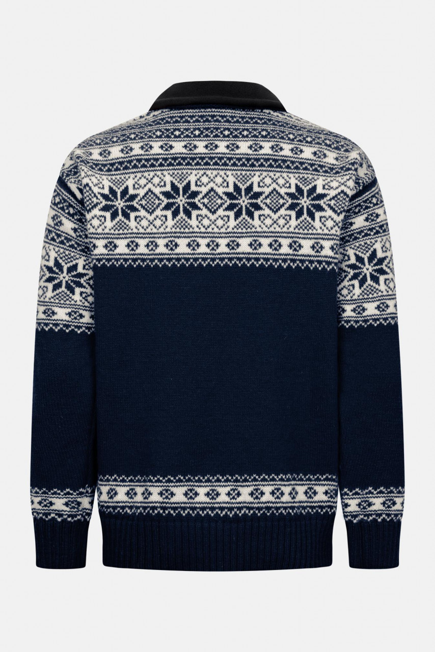 Bratens Norweger Pullover Blau Weiß Snøstjerne Schneeflocke Troyer