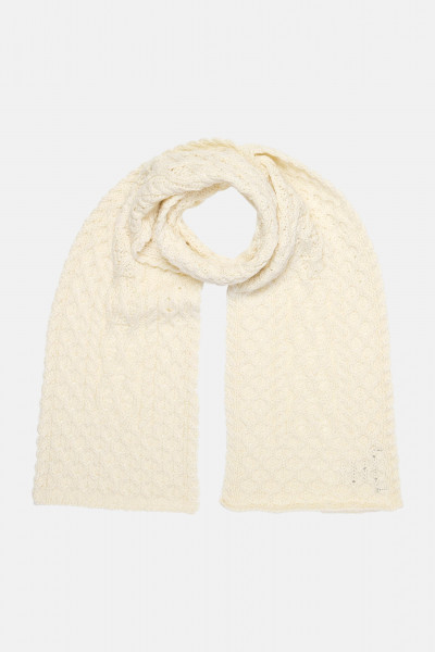 Aran Schal  Natural Weiß für Unisex von IrelandsEye