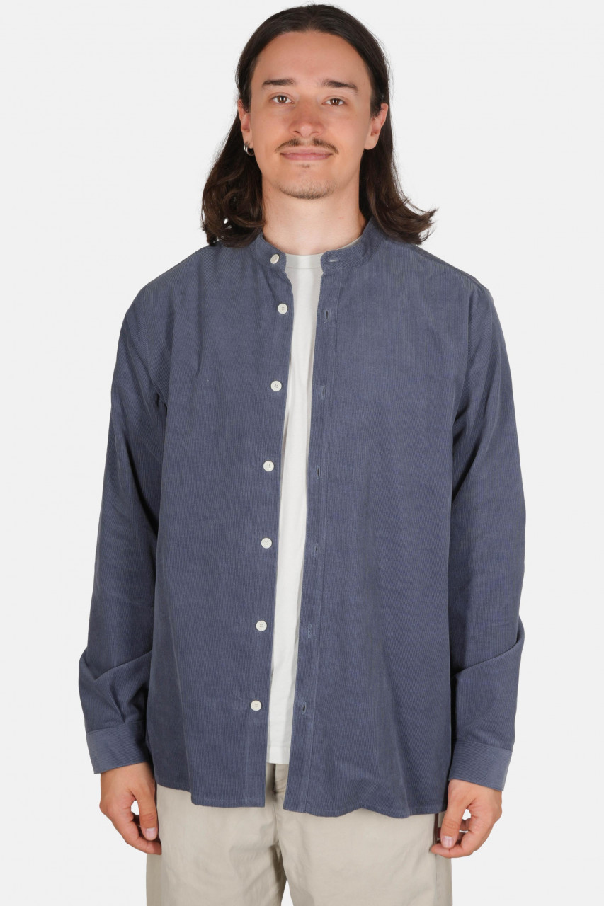 Hanseheld Cordhemd Herren Blau-Grau