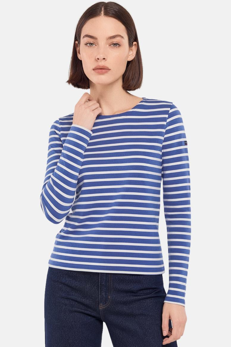 Armor Lux Lesconil Blau Creme Weiß Damen Streifenshirt Obscur Nature