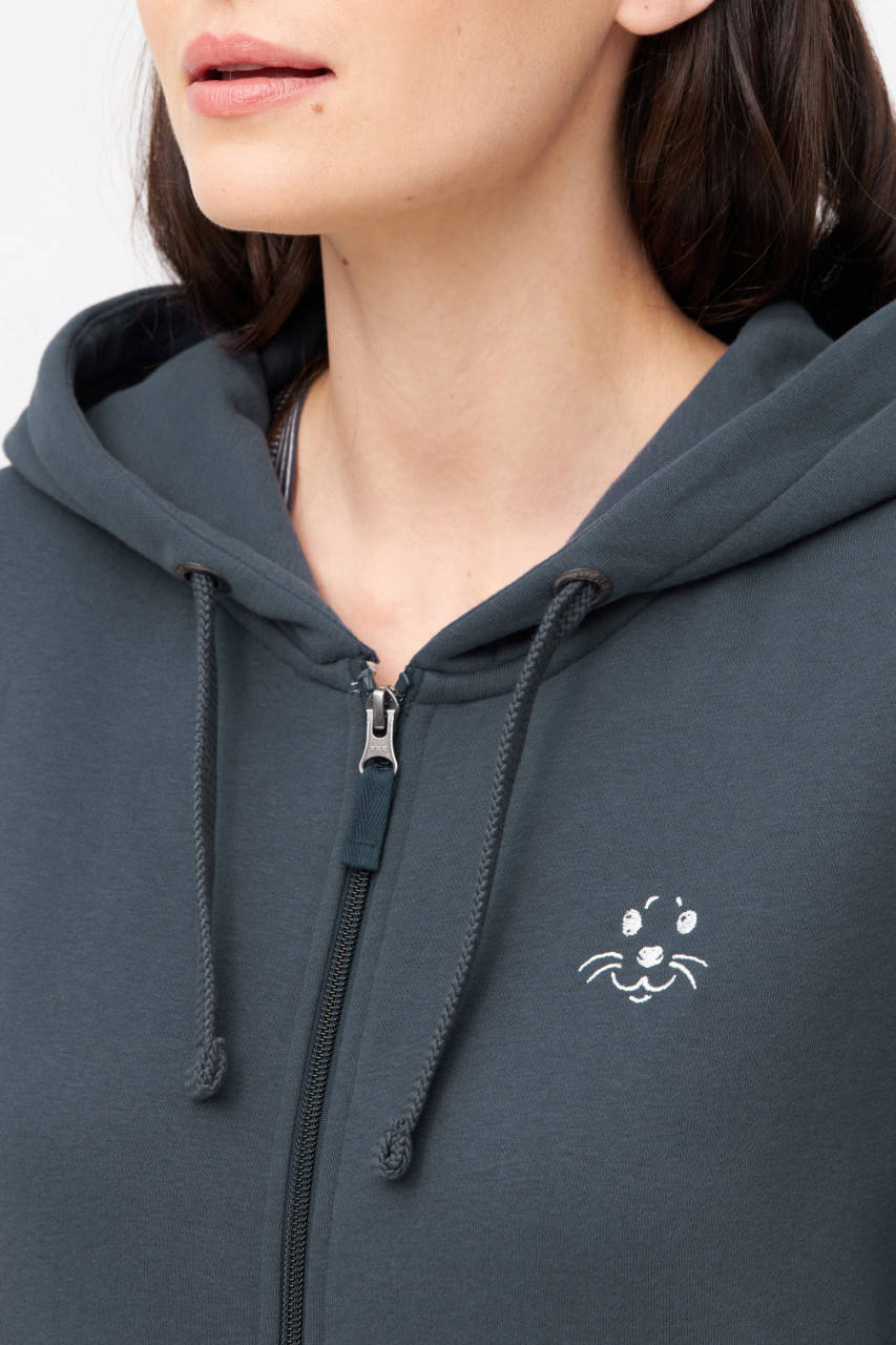 Derbe Sweatjacke Robbenschnute Striped Damen Blau Zip Hoodie