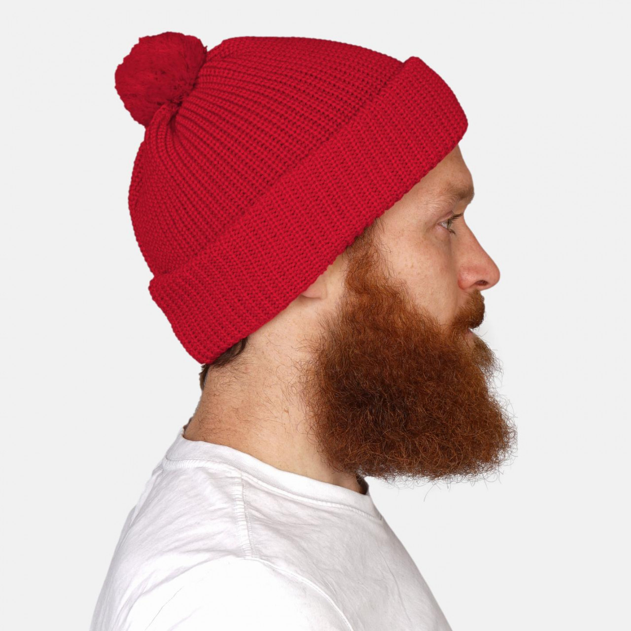 Pudelmütze Rot Hanseheld Bommelmütze