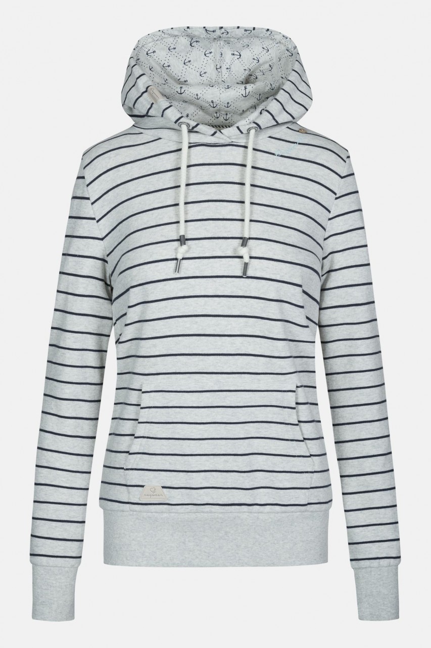 Ragwear Berit Stripes Damen Kapuzenpullover Weiß Streifen Anker