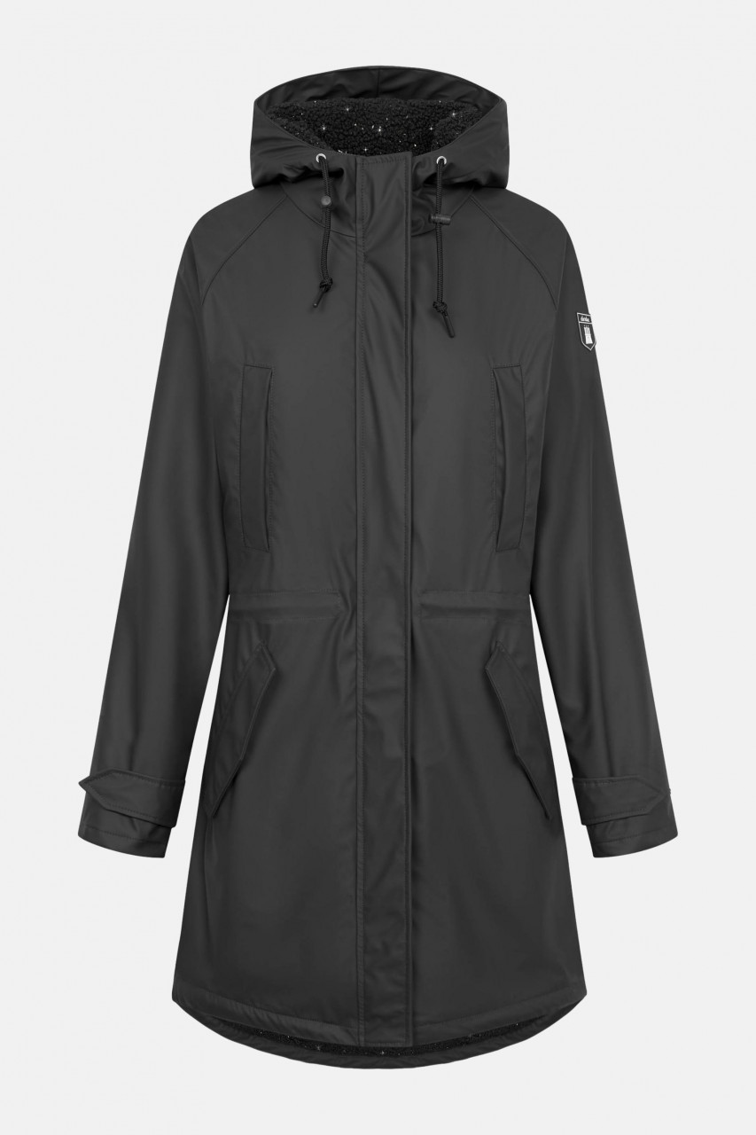 Derbe Regenjacke Friese Tildaholm Glitter Damen Schwarz Gefüttert Glitzer