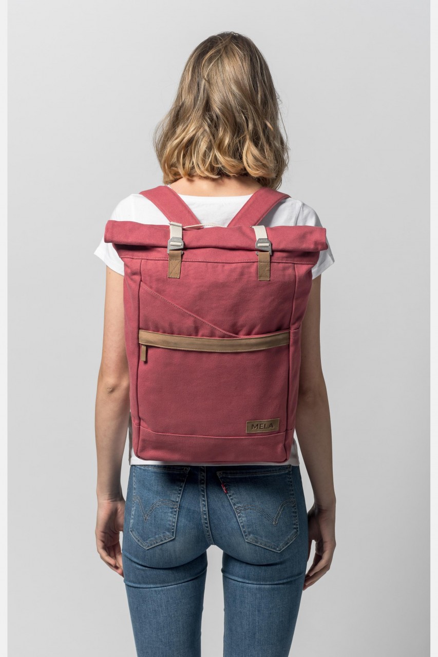 MELA Rucksack Ansvar I Altrosa Baumwolle GOTS Fairtrade