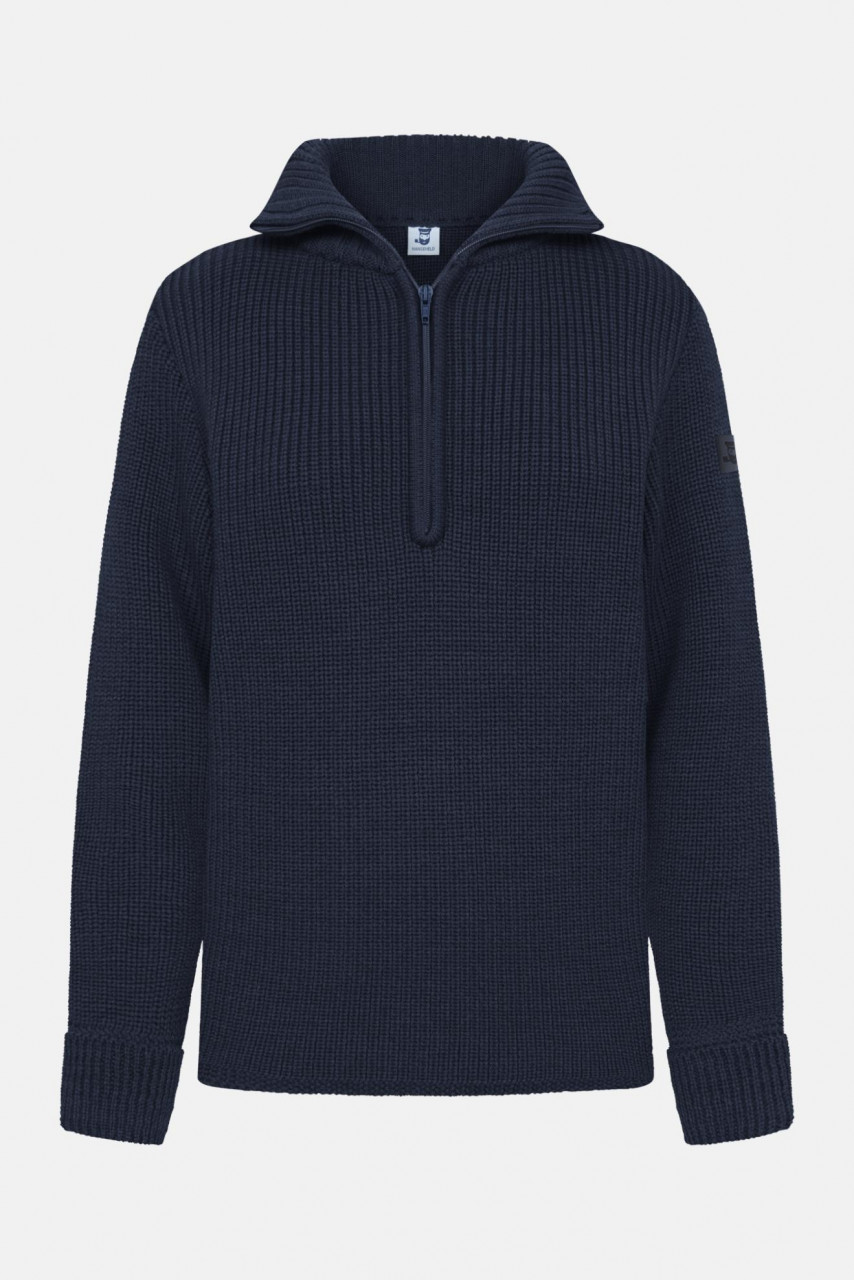 Damen Troyer Hanseheld Merino Blau GOTS Organic