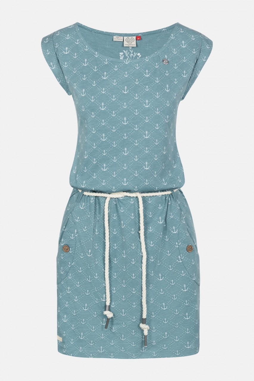 Ragwear Tag Marina Arctic Blue Damen Kleid Türkis Anker