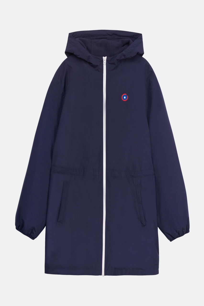 Flotte Regenjacke Pompidou Blau Indigo Gefüttert Parka