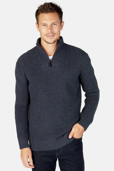 IrelandsEye Troyer Reefer Blau Grau Herren Pullover Navy Marl