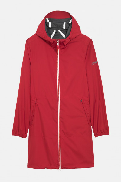 Aigle Regenjacke Rot Langer Parka Packbar