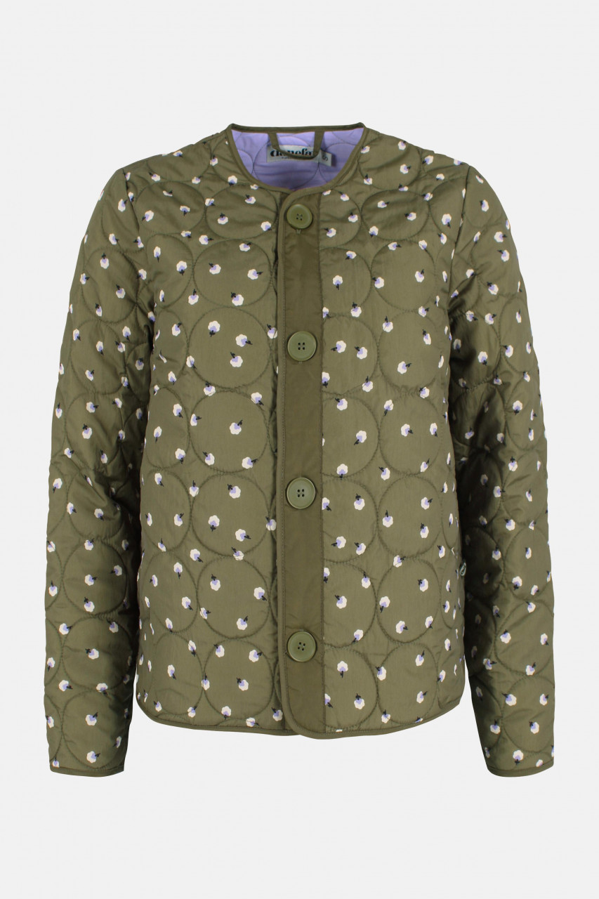 Danefae Daneland Steppjacke Oliv Grün Blumen Floral Übergangsjacke