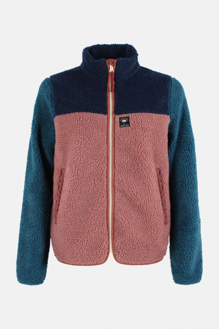 Danefae Fleecejacke Danebirk Damen Dunkelblau Rosa Türkis Teddy