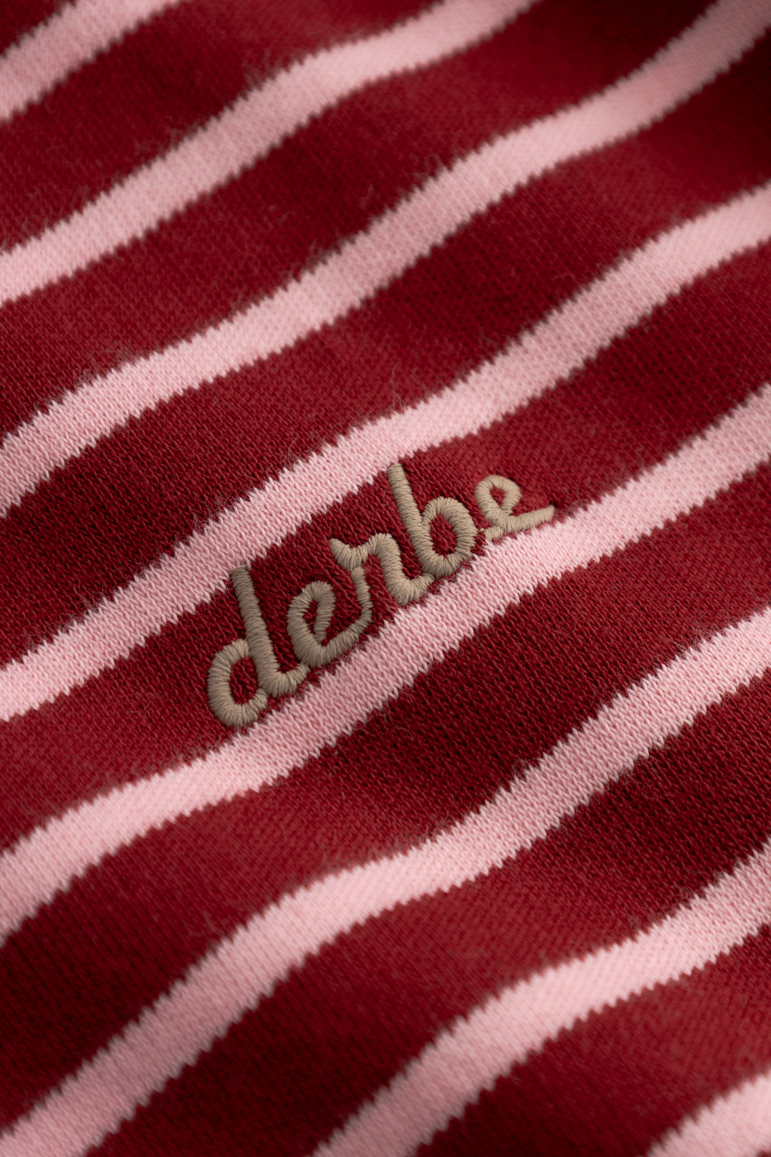 Derbe Streifenshirt Interstriped Damen Rot Rosa Langarmshirt GOTS Organic