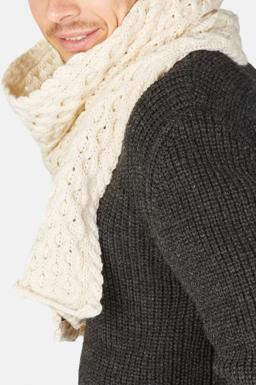 IrelandsEye Aran Scarf Schal Natural Weiß