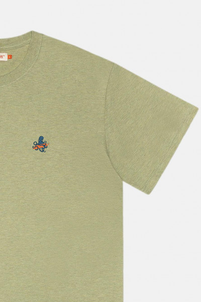 RVLT Herren T-Shirt Hellgrün Tintenfisch Oktopus Surfbrett