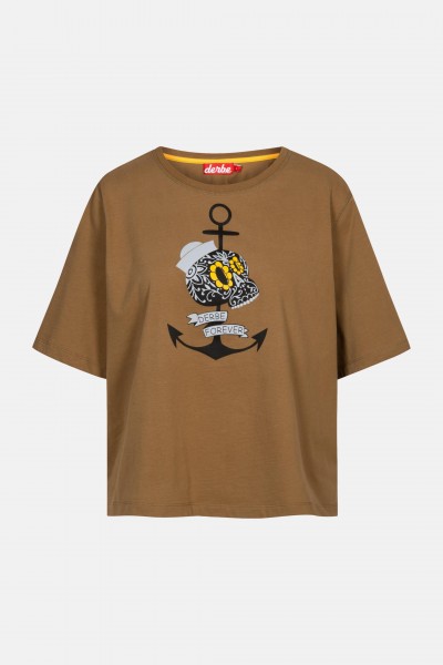 kk Derbe Mrs Skull Damen T-Shirt Anker Schädel Otter Braun Derbe Mrs Skull Damen T-Shirt Anker Schädel Otter Braun
