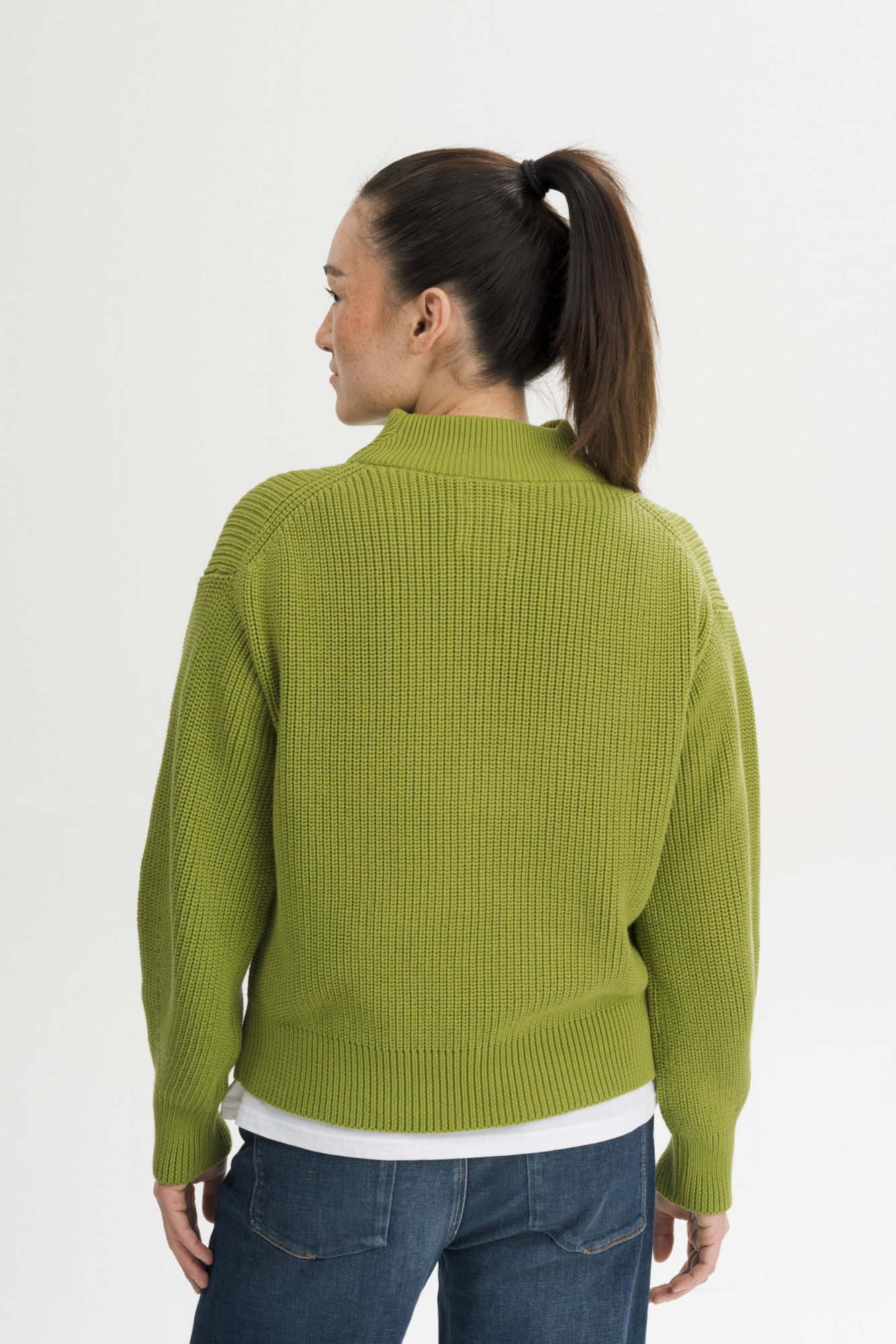 MELA Troyer KIMAYA Damen Grün Pullover Baumwolle GOTS Organic