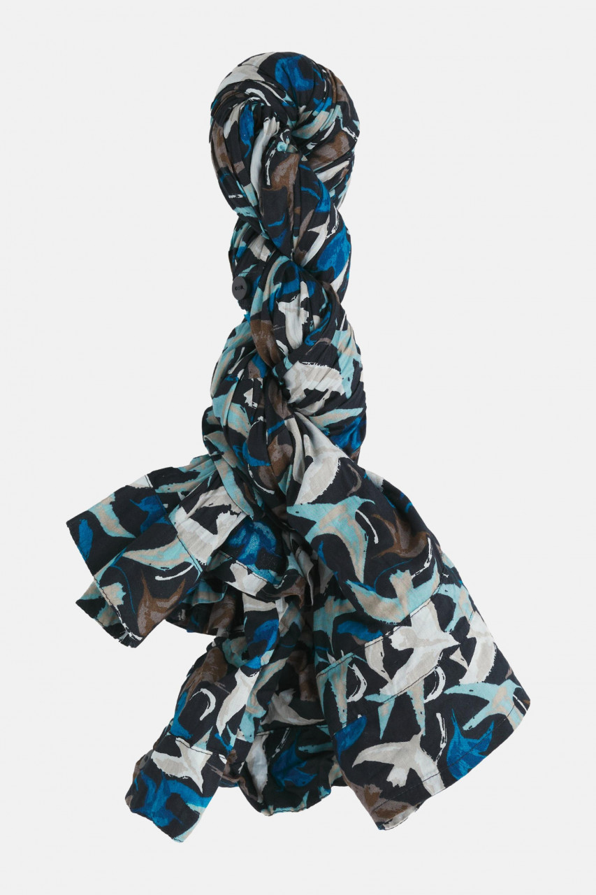 Seasalt Bluse Larissa Damen Blau Beige Vogel Swooping Birds