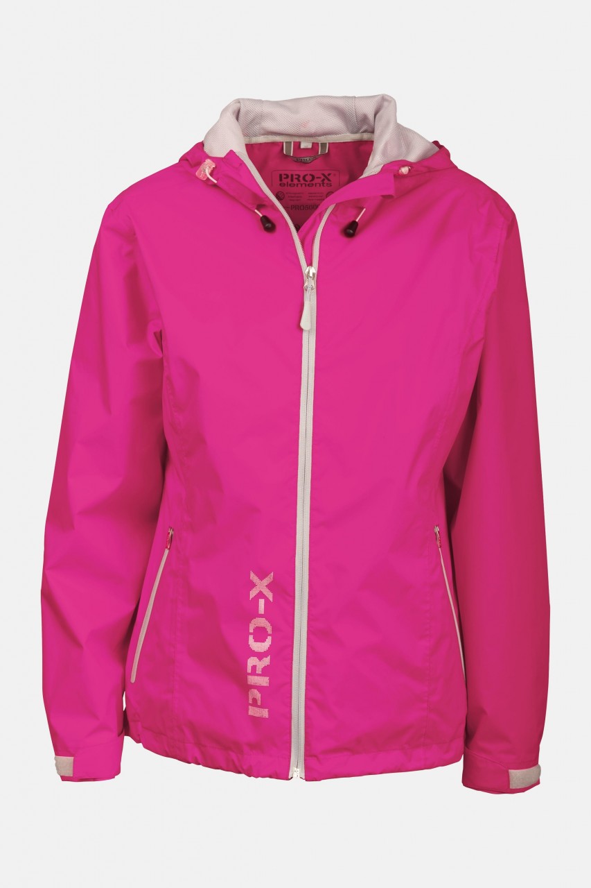Damen Regenjacke Lady Flash Neon Pink-Silver Pro-X
