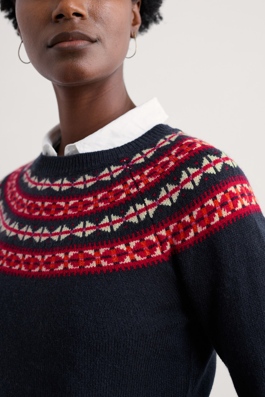 Seasalt Cornwall Pullover Seas Edge Damen Blau Rot Fairisle