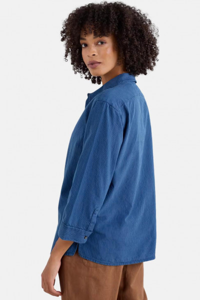 Seasalt Bluse St Keverne Damen Blau Jeanshemd Indigo Streifen
