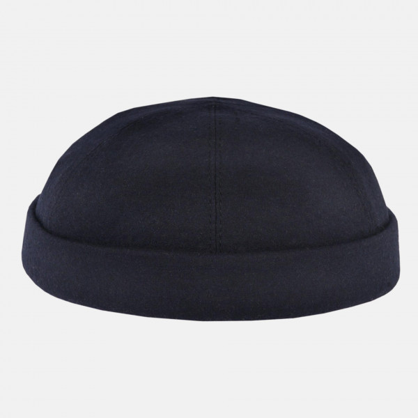 Hanseheld Docker Cap Blau Wolle Kurz Flach Docker-Mütze