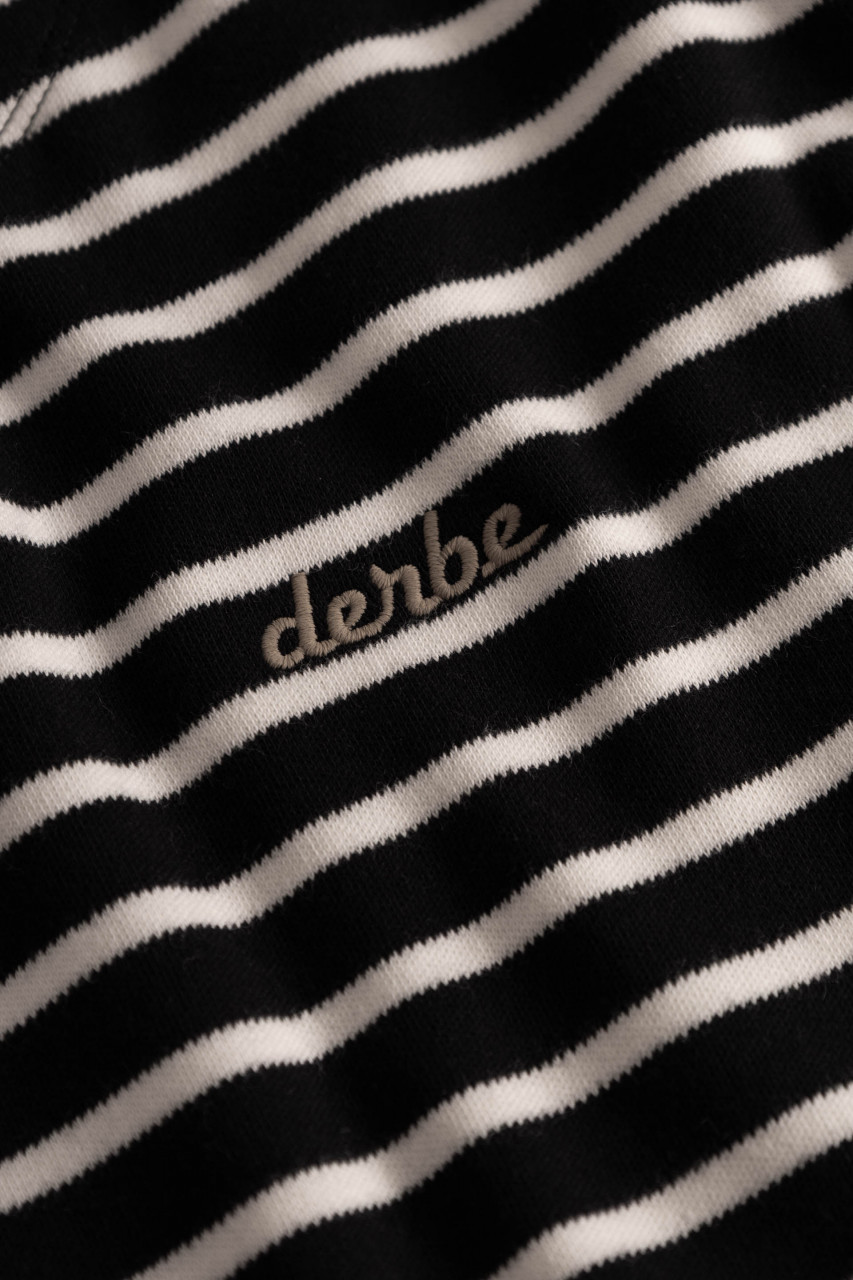 Derbe Streifenshirt Interstriped Damen Schwarz Weiß Langarmshirt GOTS Organic
