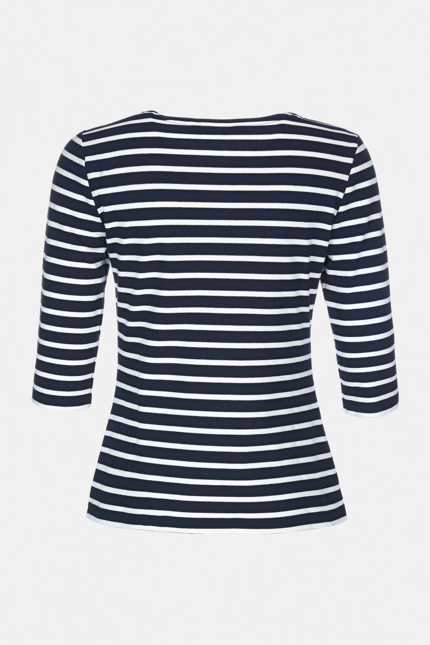 Streifenshirt Damen 3/4-Arm Blau-Weiß Gestreift Ringelshirt | Hanseheld.de