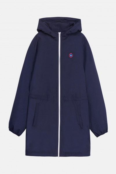 Flotte Regenjacke Pompidou Blau Indigo Gefüttert Parka