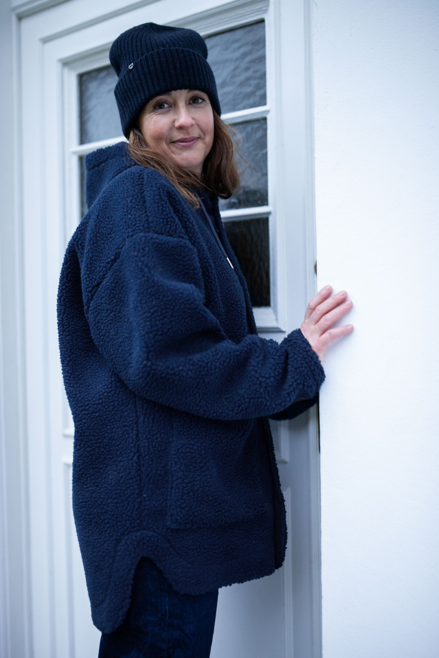 Danefae Fleecejacke Danewillow Damen Dunkelblau Teddy Kapuze