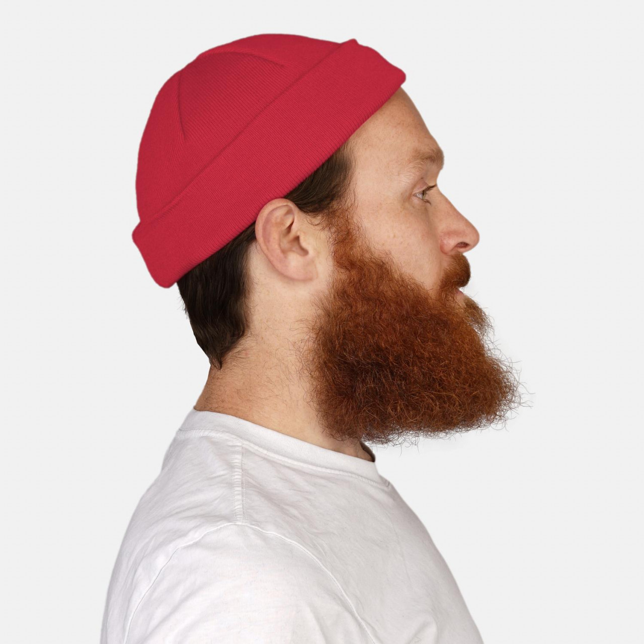 Strickmütze Rot Sebär Baumwolle von Hanseheld - Model